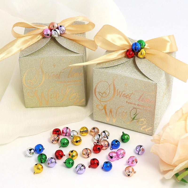 LIGHOON 1/2 Inch Jingle Bells Small Bell Mini Bells, Tiny Crafts Bells, DIY for Christmas Home Making Ornaments Wreath Pet Decorations Bracelet Anklets Necklace Knitting Jewelry Making 120 Pcs, Colorful - Image 5